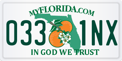 FL license plate 0331NX