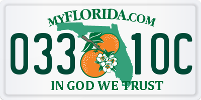 FL license plate 0331OC