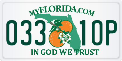 FL license plate 0331OP