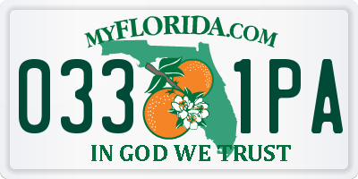 FL license plate 0331PA