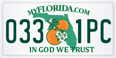 FL license plate 0331PC