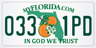 FL license plate 0331PD