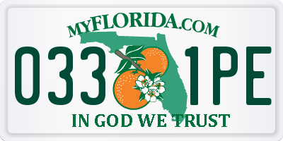 FL license plate 0331PE