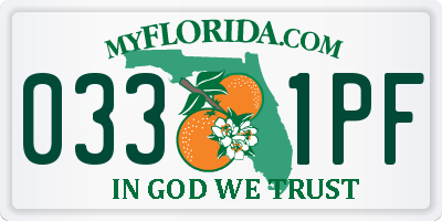 FL license plate 0331PF