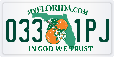 FL license plate 0331PJ