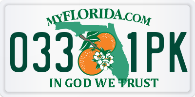 FL license plate 0331PK