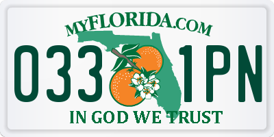 FL license plate 0331PN