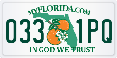 FL license plate 0331PQ