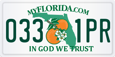 FL license plate 0331PR