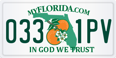 FL license plate 0331PV