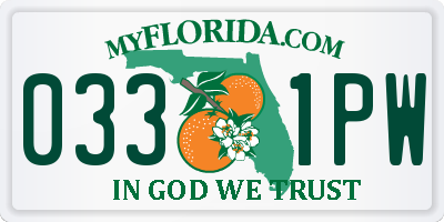 FL license plate 0331PW