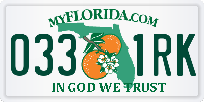 FL license plate 0331RK