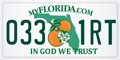 FL license plate 0331RT