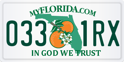 FL license plate 0331RX