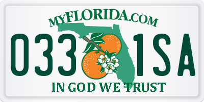 FL license plate 0331SA