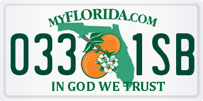 FL license plate 0331SB