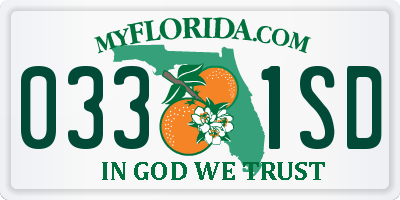 FL license plate 0331SD