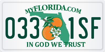 FL license plate 0331SF