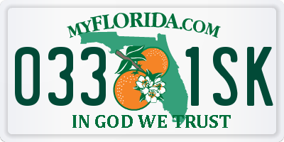 FL license plate 0331SK