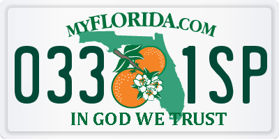 FL license plate 0331SP