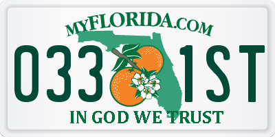FL license plate 0331ST