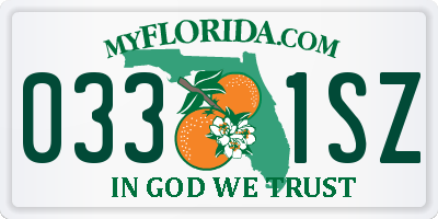 FL license plate 0331SZ