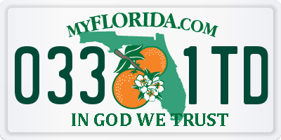 FL license plate 0331TD
