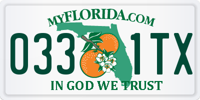 FL license plate 0331TX