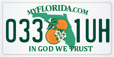 FL license plate 0331UH