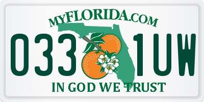 FL license plate 0331UW