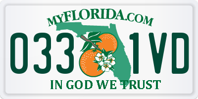 FL license plate 0331VD