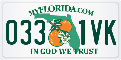 FL license plate 0331VK