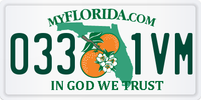 FL license plate 0331VM