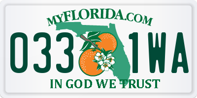 FL license plate 0331WA