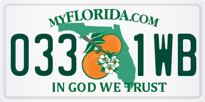 FL license plate 0331WB