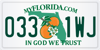 FL license plate 0331WJ