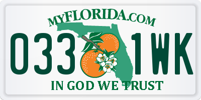 FL license plate 0331WK