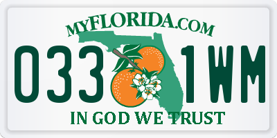 FL license plate 0331WM