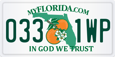 FL license plate 0331WP