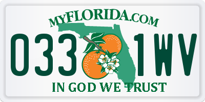 FL license plate 0331WV
