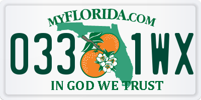 FL license plate 0331WX