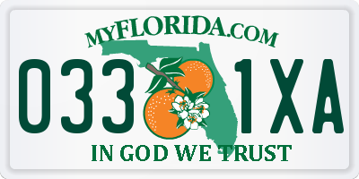 FL license plate 0331XA