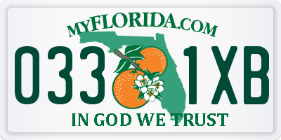FL license plate 0331XB