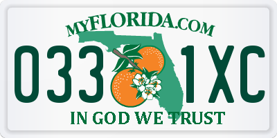 FL license plate 0331XC