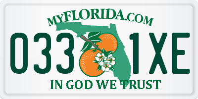FL license plate 0331XE
