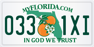 FL license plate 0331XI