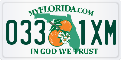 FL license plate 0331XM