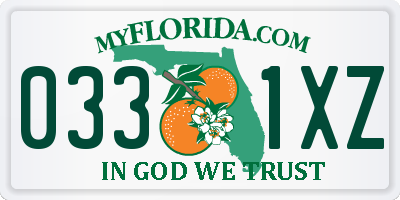 FL license plate 0331XZ