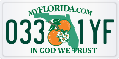 FL license plate 0331YF