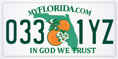 FL license plate 0331YZ